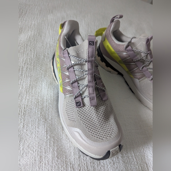 Salomon Shoes Women's 9 Grey Yellow XA Cover Trail Running Shoe Unisex EUC Men 8 - Picture 2 of 9